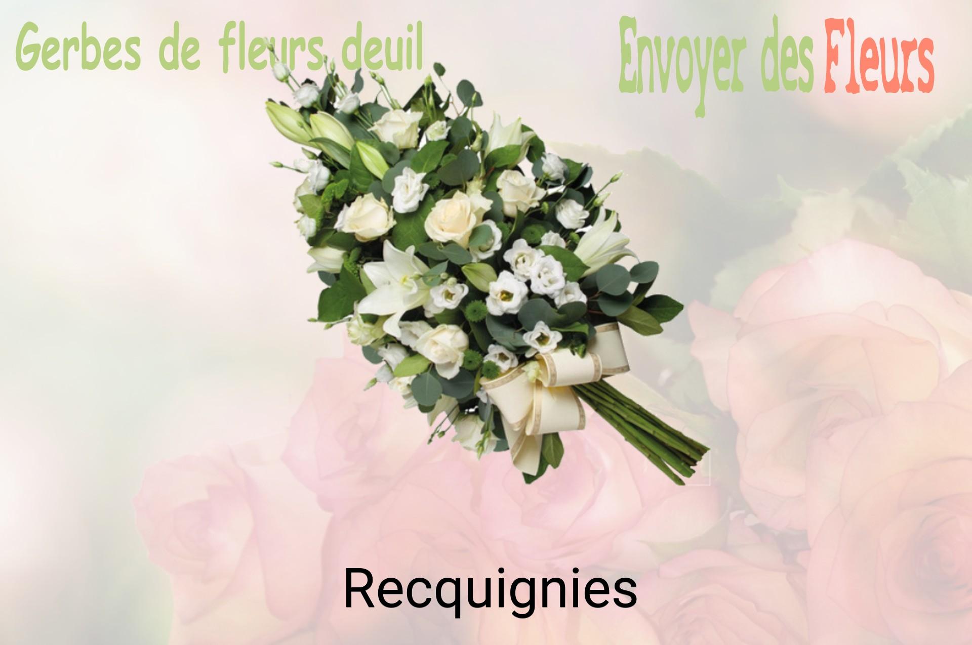 Gerbe de fleurs de deuil livrée à Recquignies